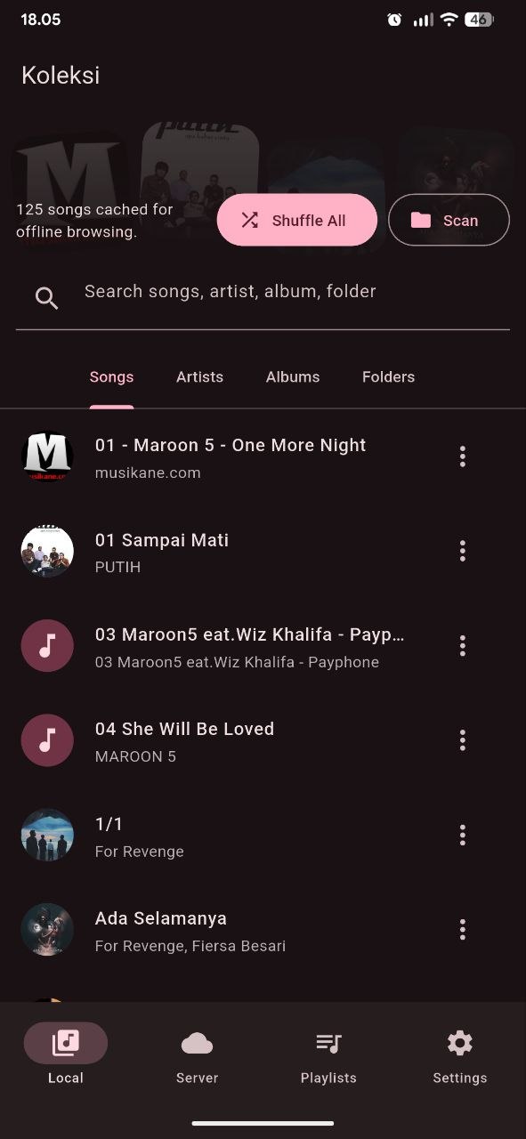 Laras songs screen